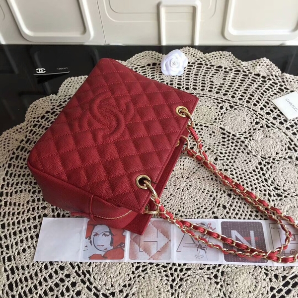 Chanel Caviar Calfskin Leather Tote Bag 18004 Red