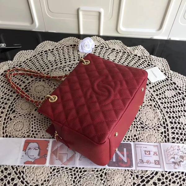 Chanel Caviar Calfskin Leather Tote Bag 18004 Red