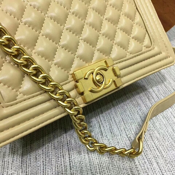 Boy Chanel Flap Shoulder Bag Sheepskin Leather 67086A Camel