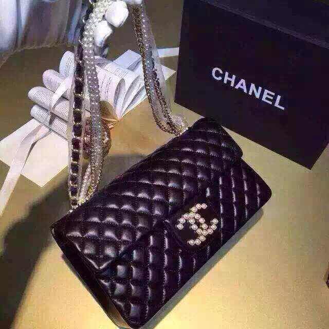 Chanel Sheepskin Leather Flap Shoulder Bag 1112A Black