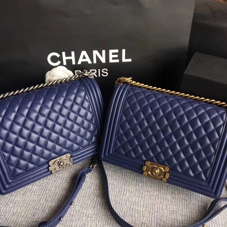 Boy Chanel Flap Bags Original Sheepskin Leather A67088 Blue