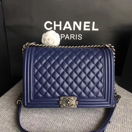 Boy Chanel Flap Bags Original Sheepskin Leather A67088 Blue