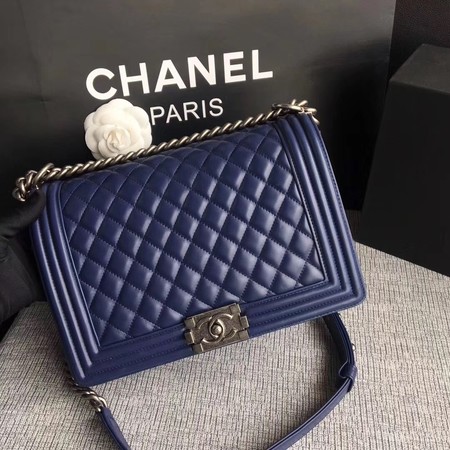 Boy Chanel Flap Bags Original Sheepskin Leather A67088 Blue