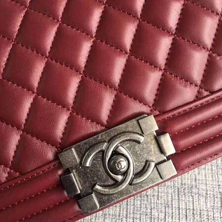 Boy Chanel Flap Bags Original Sheepskin Leather A67088 Wine