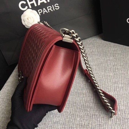 Boy Chanel Flap Bags Original Sheepskin Leather A67088 Wine