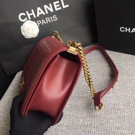 Boy Chanel Flap Bags Original Sheepskin Leather A67088 Wine