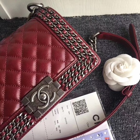 Boy Chanel Flap Shoulder Bag Sheepskin Leather A67085 Red