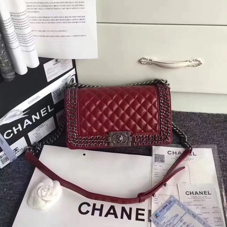 Boy Chanel Flap Shoulder Bag Sheepskin Leather A67086C Red