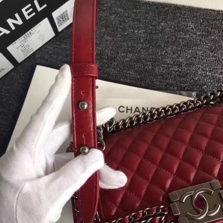 Boy Chanel Flap Shoulder Bag Sheepskin Leather A67086C Red