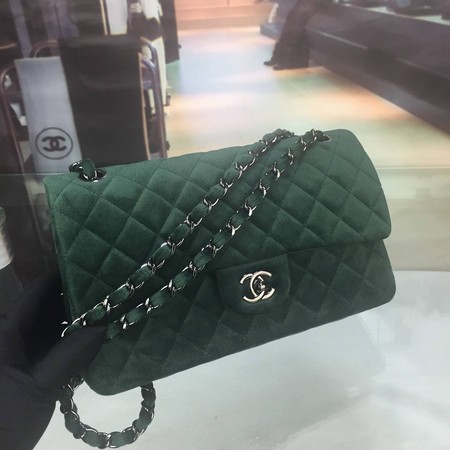 Chanel 2.55 Series Flap Bags Original Velet A1112 Green