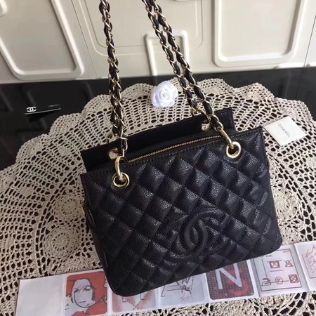 Chanel Coco Cocoon Leather Bag A18004 Black