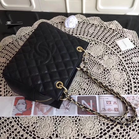 Chanel Coco Cocoon Leather Bag A18004 Black