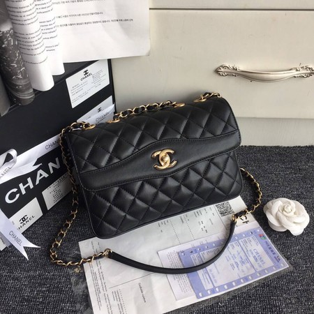 Chanel Flap Bag Original Sheepskin Leather A37030 Black