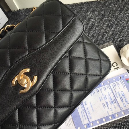 Chanel Flap Bag Original Sheepskin Leather A37030 Black