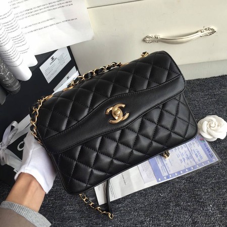 Chanel Flap Bag Original Sheepskin Leather A37030 Black