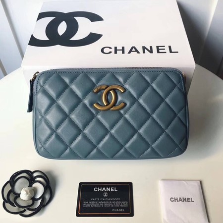 Chanel Shoulder Bag Original Sheepskin Leather A66270 SkyBlue