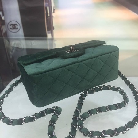Chanel mini Classic Flap Bag Original Velet Leather A1116 Green