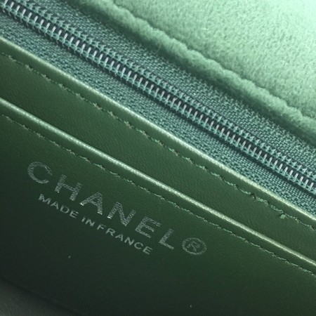 Chanel mini Classic Flap Bag Original Velet Leather A1116 Green