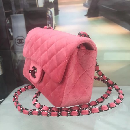 Chanel mini Classic Flap Bag Original Velet Leather A1116 Pink