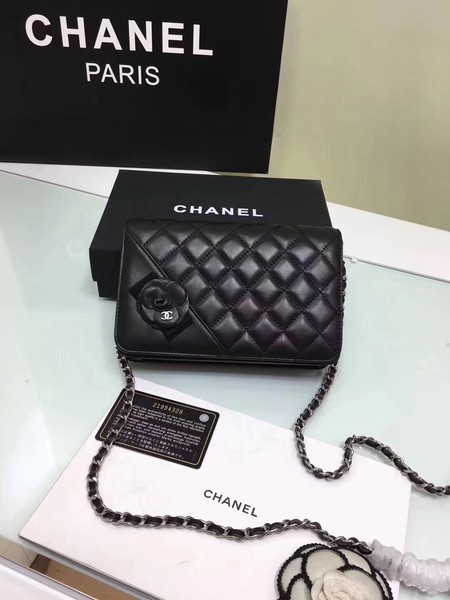 Chanel mini Flap Bag Sheepskin Leather A33814 Black