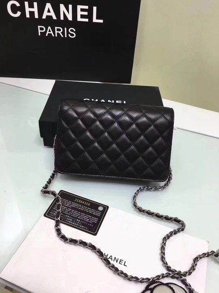 Chanel mini Flap Bag Sheepskin Leather A33814 Black