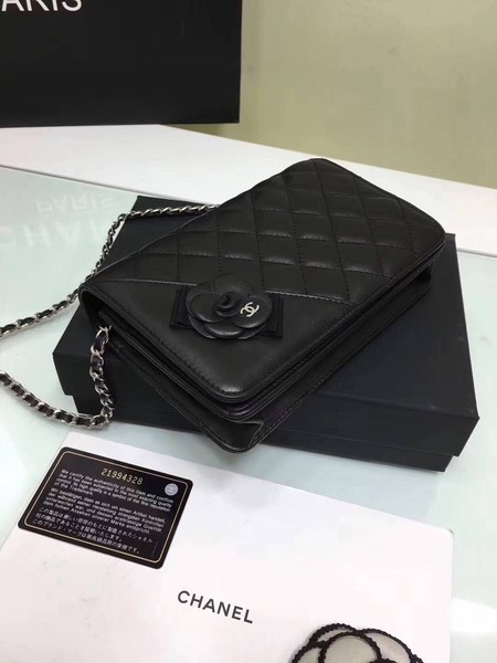 Chanel mini Flap Bag Sheepskin Leather A33814 Black