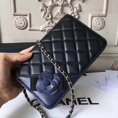 Chanel mini Flap Bag Sheepskin Leather A33814 Blue