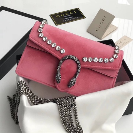 Gucci Dionysus Velvet Super mini Bag 476432 Pink