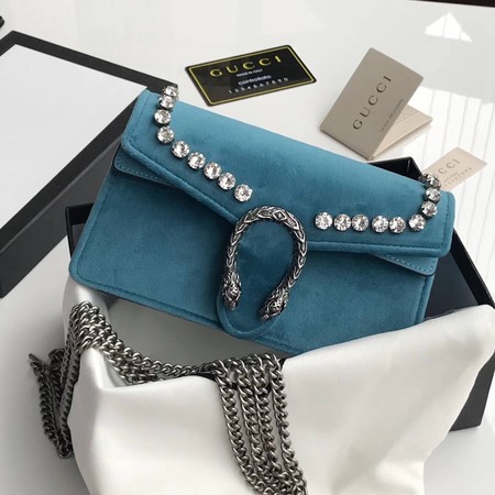 Gucci Dionysus Velvet Super mini Bag 476432 SkyBlue