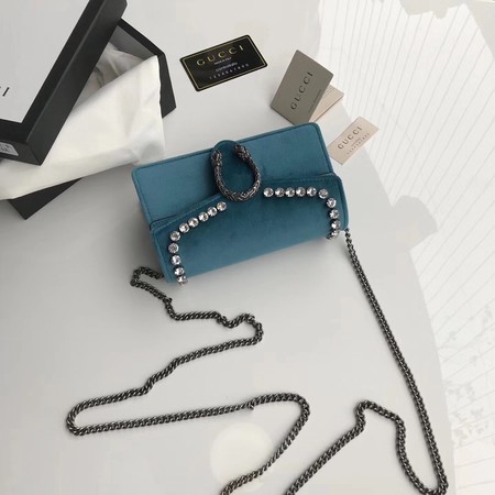 Gucci Dionysus Velvet Super mini Bag 476432 SkyBlue