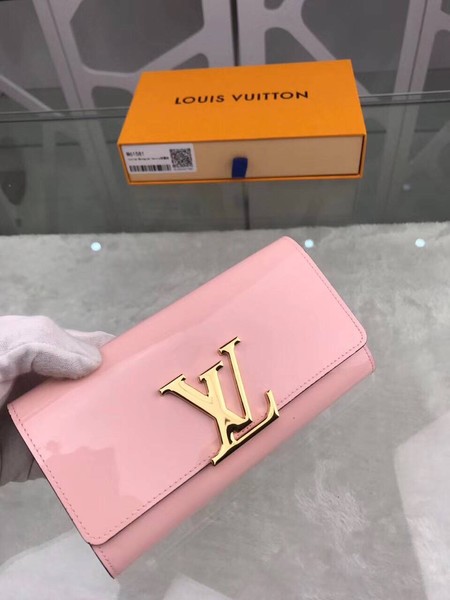 Louis Vuitton Patent Calf Leather LOUISE WALLET M64550 Light Pink