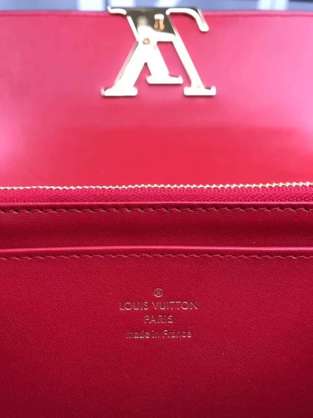 Louis Vuitton Patent Calf Leather LOUISE WALLET M64550 Red