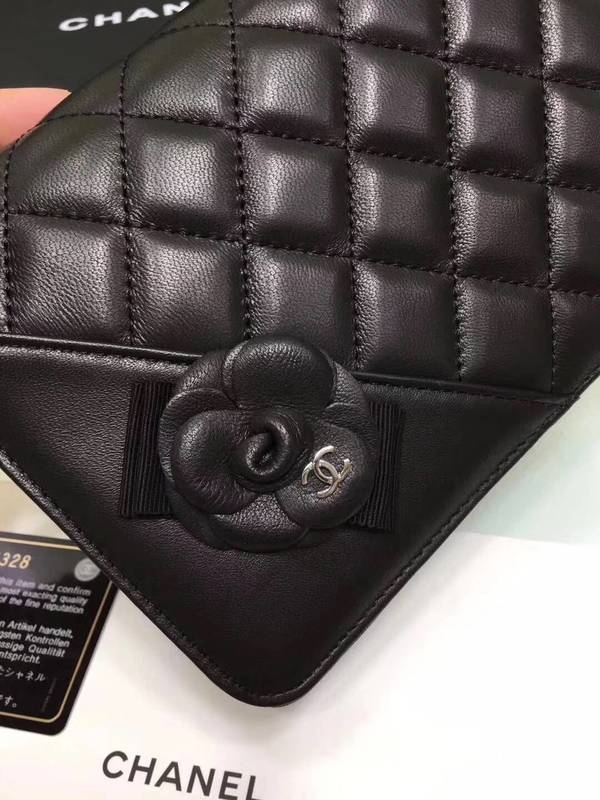 Chanel Camellia Flap Shoulder Bag Sheepskin Leather 88215A