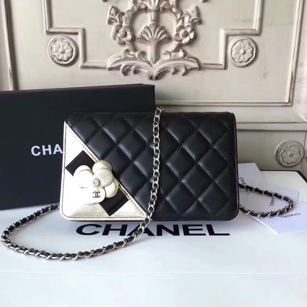 Chanel Camellia Flap Shoulder Bag Sheepskin Leather 88215C