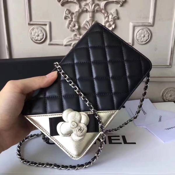 Chanel Camellia Flap Shoulder Bag Sheepskin Leather 88215C