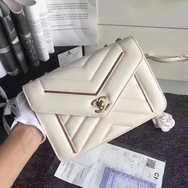 Chanel Classic Flap Bag Original Leather A77056 White