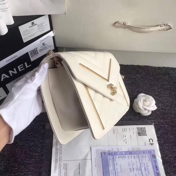 Chanel Classic Flap Bag Original Leather A77056 White