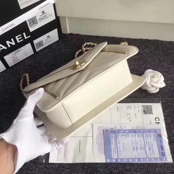 Chanel Classic Flap Bag Original Leather A77056 White