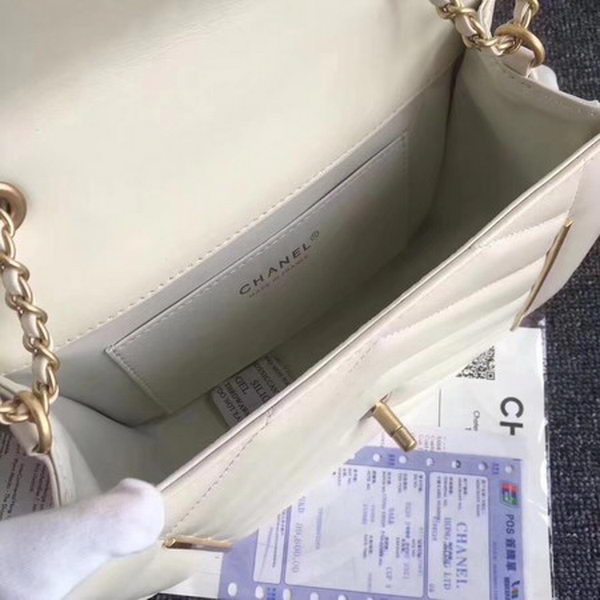 Chanel Classic Flap Bag Original Leather A77056 White