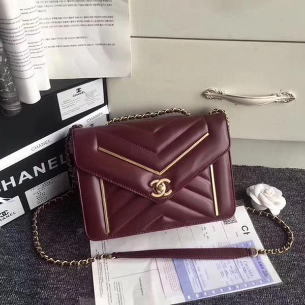 Chanel Classic Flap Bag Original Leather A77056 Wine