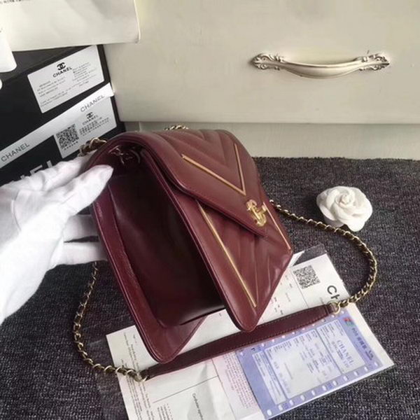 Chanel Classic Flap Bag Original Leather A77056 Wine