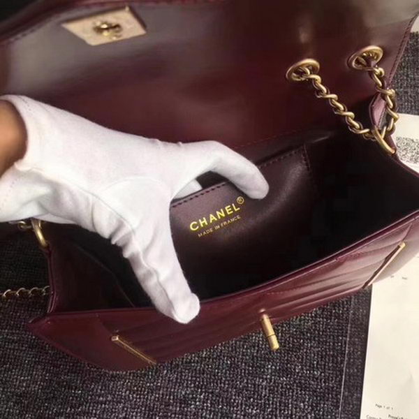 Chanel Classic Flap Bag Original Leather A77056 Wine