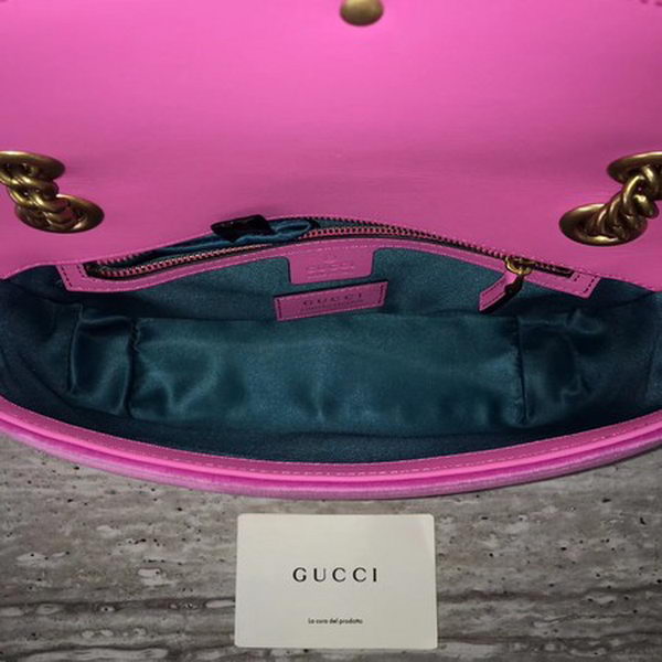 Gucci GG Marmont Small Chevron Shoulder Bag 443497 Pink