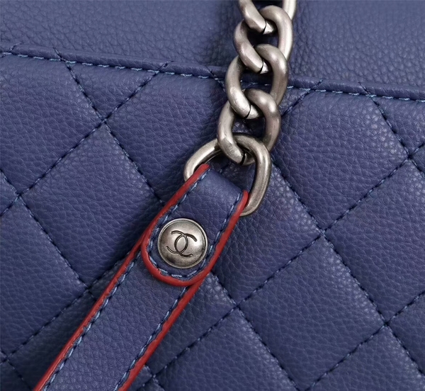 Chanel Calfskin Leather Flap Shoulder Bag 81733 Blue