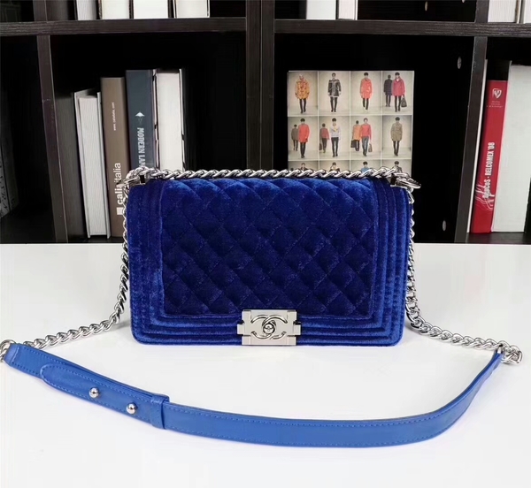Chanel Le Boy Suede Leather Bag 67086 Blue