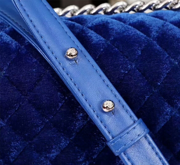 Chanel Le Boy Suede Leather Bag 67086 Blue