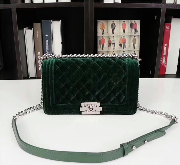 Chanel Le Boy Suede Leather Bag 67086 Green