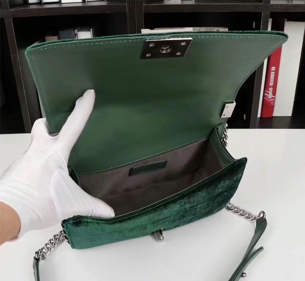 Chanel Le Boy Suede Leather Bag 67086 Green