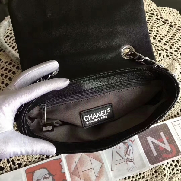 Chanel Falp Shoulder Bag Sheepskin Leather 8006A Black