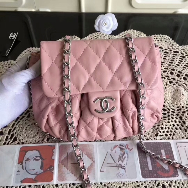 Chanel Falp Shoulder Bag Sheepskin Leather 8006A Pink